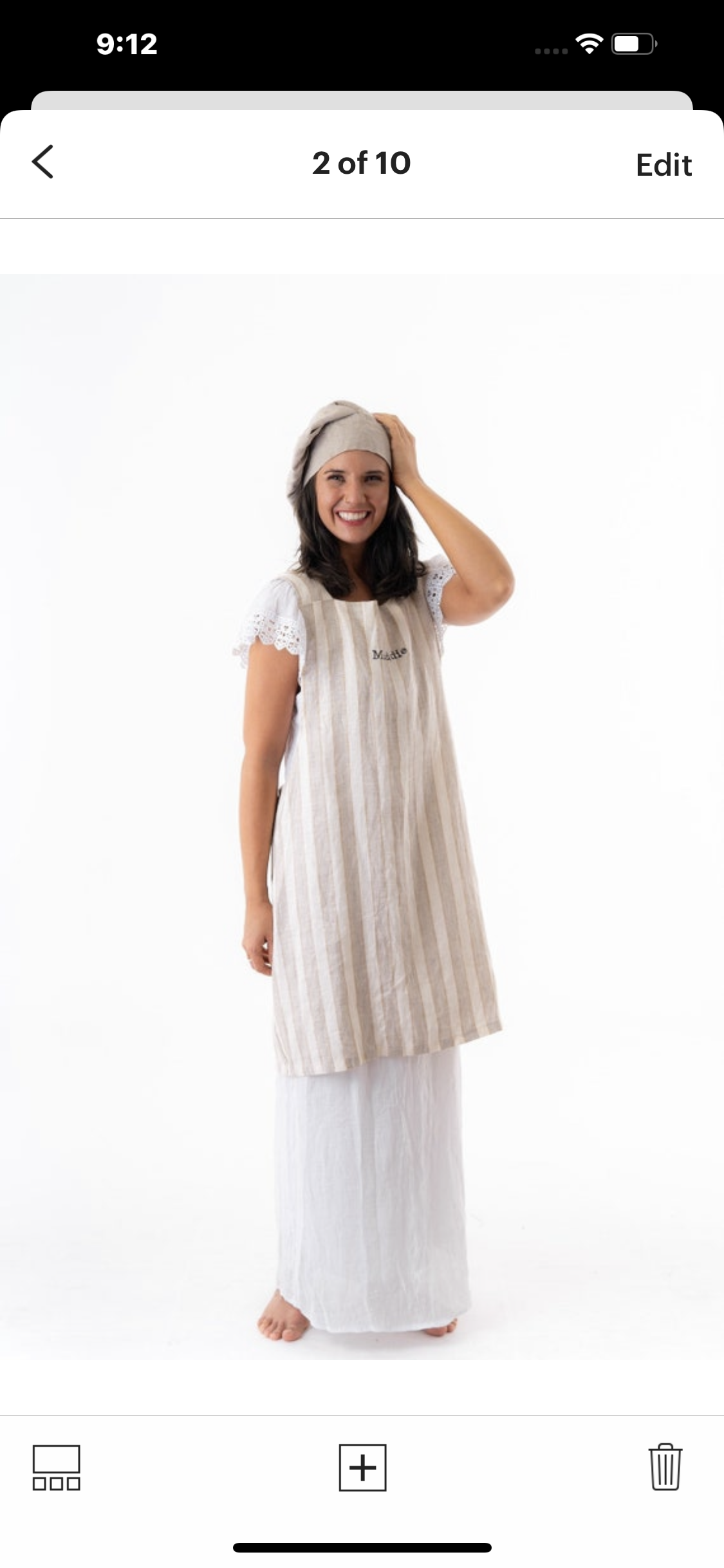 Linen Pinafore Japanese crossback apron - Image 2