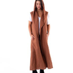 Emma Hooded Linen Trench