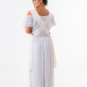 Linen embroidered crossback apron