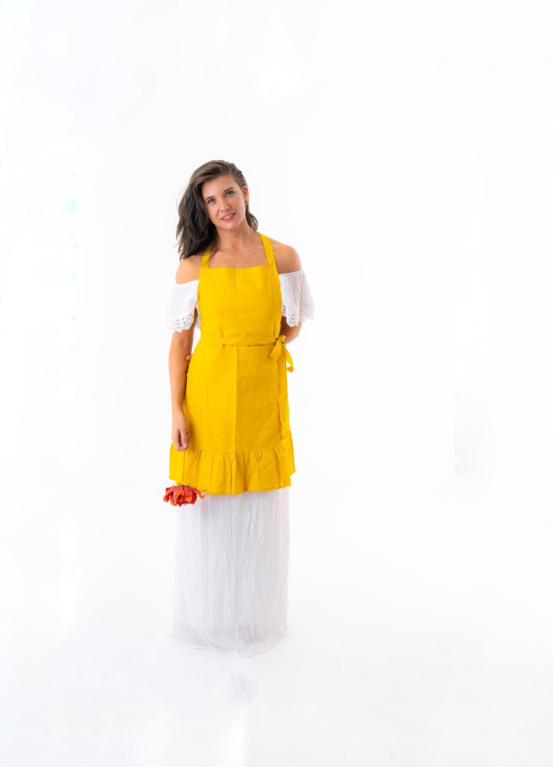 Linen vintage inspired apron - Image 2