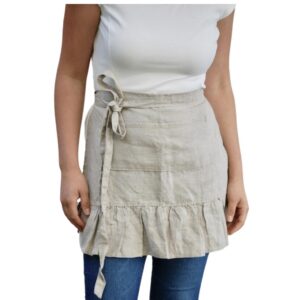 Linen vintage inspired half apron